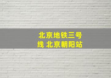 北京地铁三号线 北京朝阳站